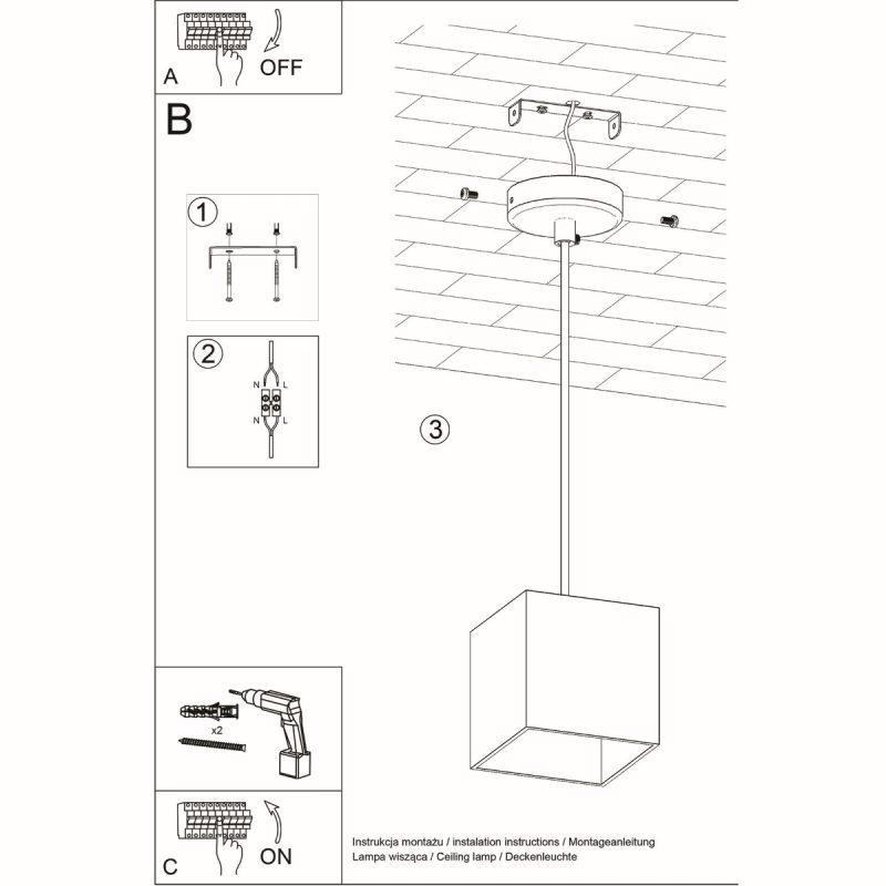 Lampa wisząca QUAD 1 czarny - obrazek 6