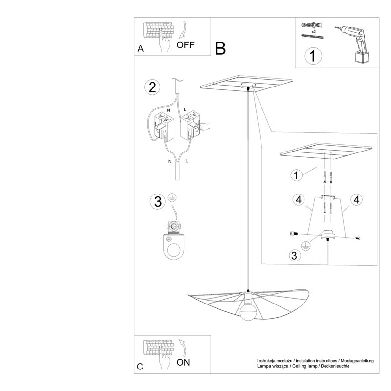 Lampa wisząca ESKOLA 70 czarna - obrazek 5