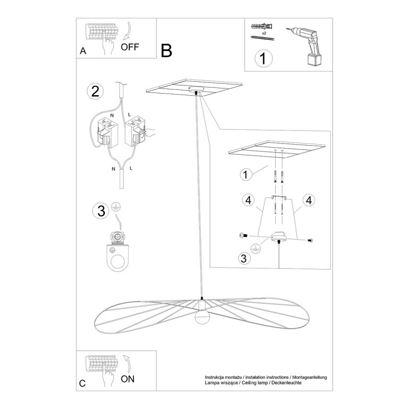 Lampa wisząca ESKOLA 140 czarna - obrazek 5