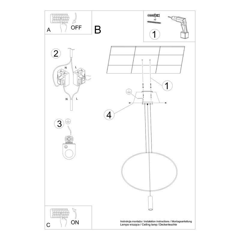 Lampa wisząca HOLAR 1 czarna - obrazek 9