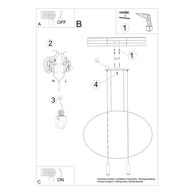 Lampa wisząca HOLAR 2 czarna - obrazek 9