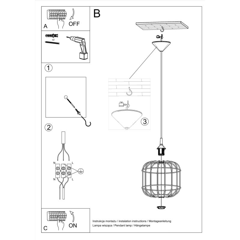 Lampa wisząca CELTA czarna - obrazek 5