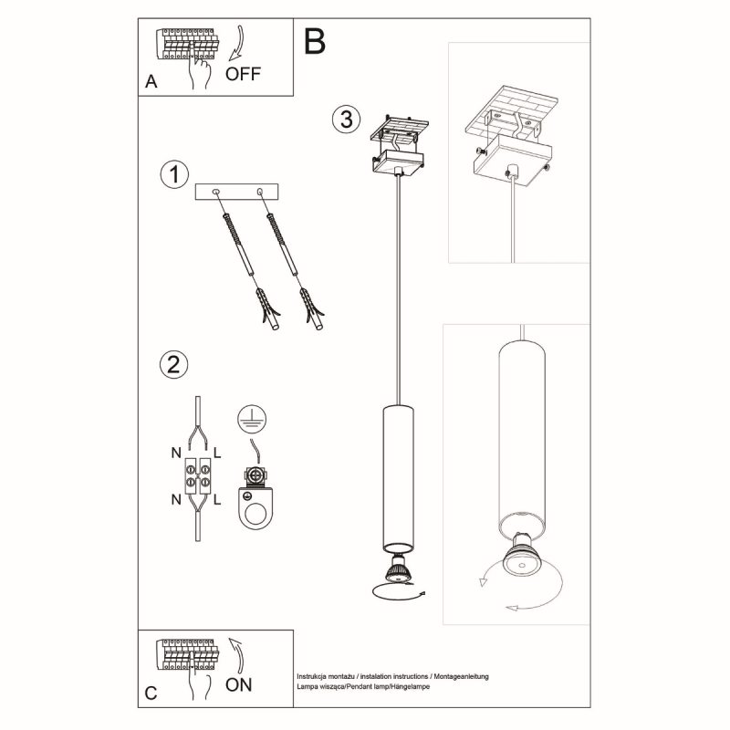 Lampa wisząca LAGOS 1 biały - obrazek 5