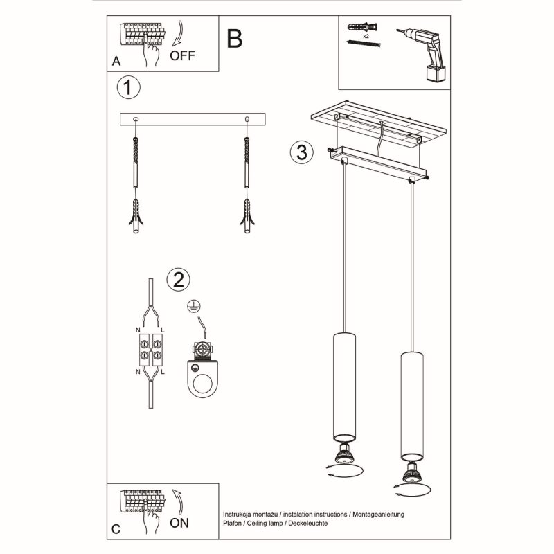 Lampa wisząca LAGOS 2 czarny - obrazek 5