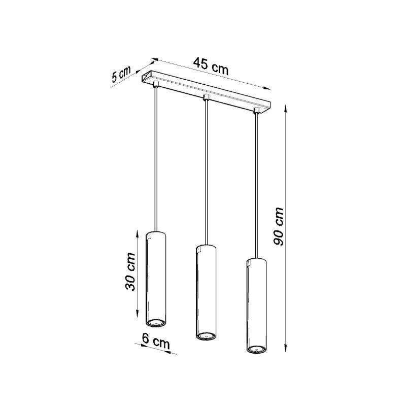 Lampa wisząca LAGOS 3L czarny - obrazek 4