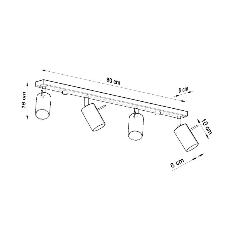 Plafon RING 4L czarny - obrazek 4