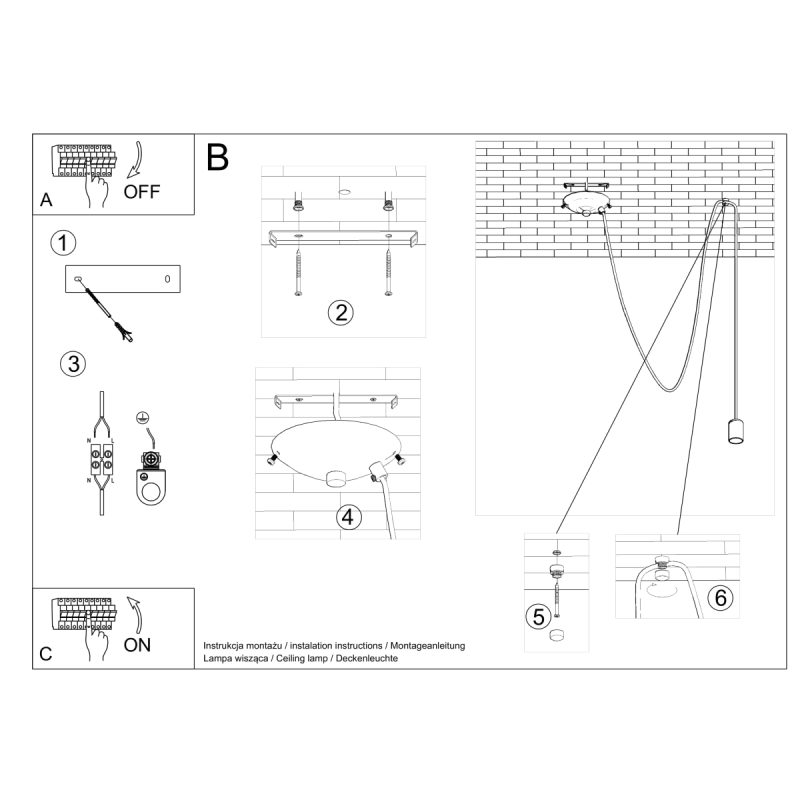 Lampa wisząca EDISON 1 LONG czarny - obrazek 5