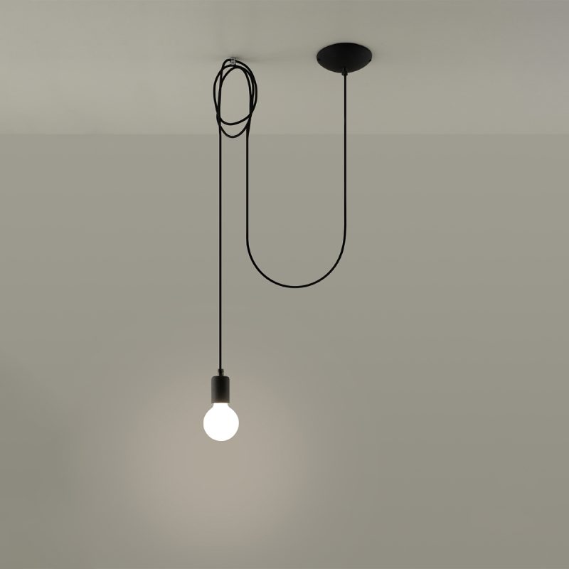 Lampa wisząca EDISON 1 LONG czarny - obrazek 3