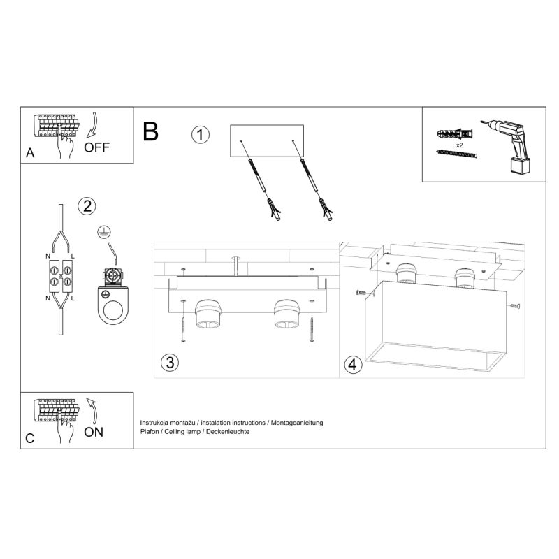 Plafon QUAD MAXI czarny - obrazek 6