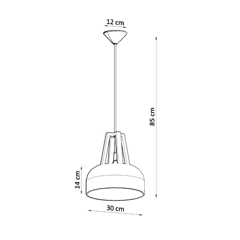 Lampa wisząca CASCO biała/naturalne drewno - obrazek 4