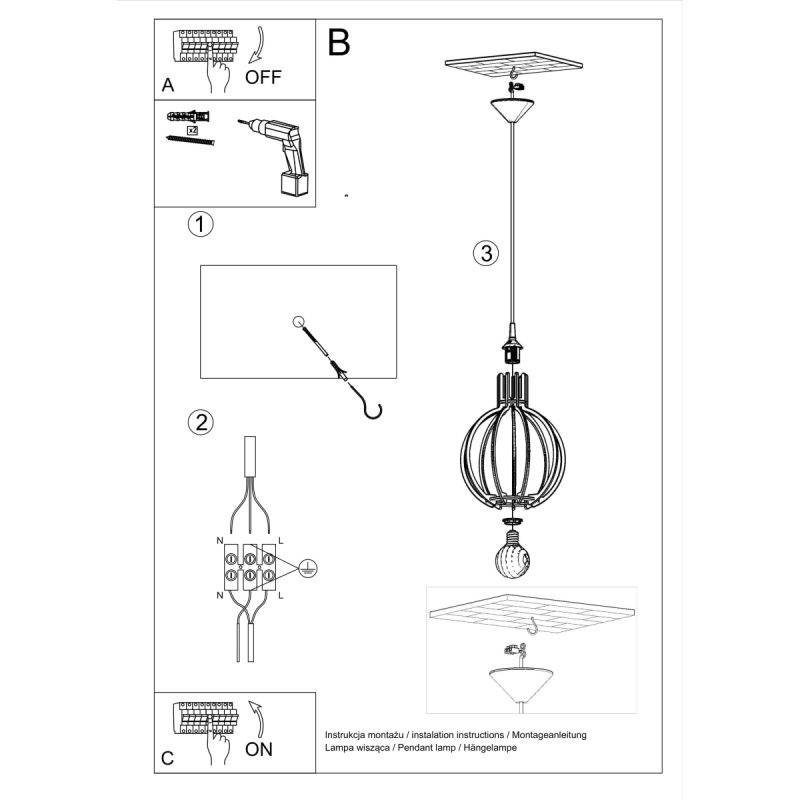 Lampa wisząca ARANCIA naturalne drewno - obrazek 5