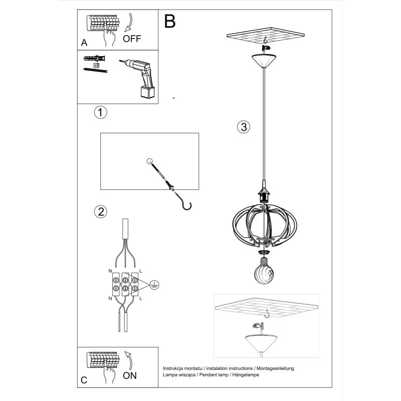 Lampa wisząca MANDELINO naturalne drewno - obrazek 5