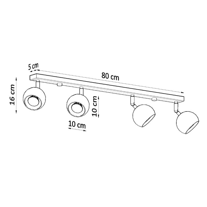 Plafon OCULARE 4L czarny - obrazek 4