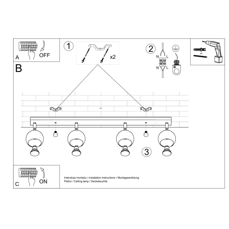 Plafon OCULARE 4L czarny - obrazek 5