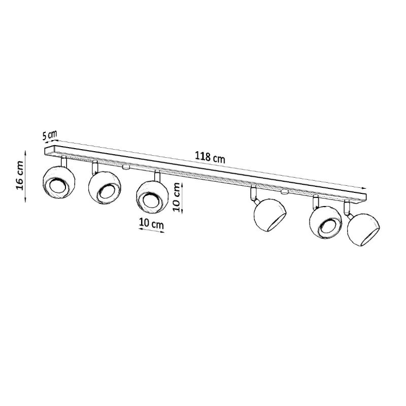 Plafon OCULARE 6L czarny - obrazek 4