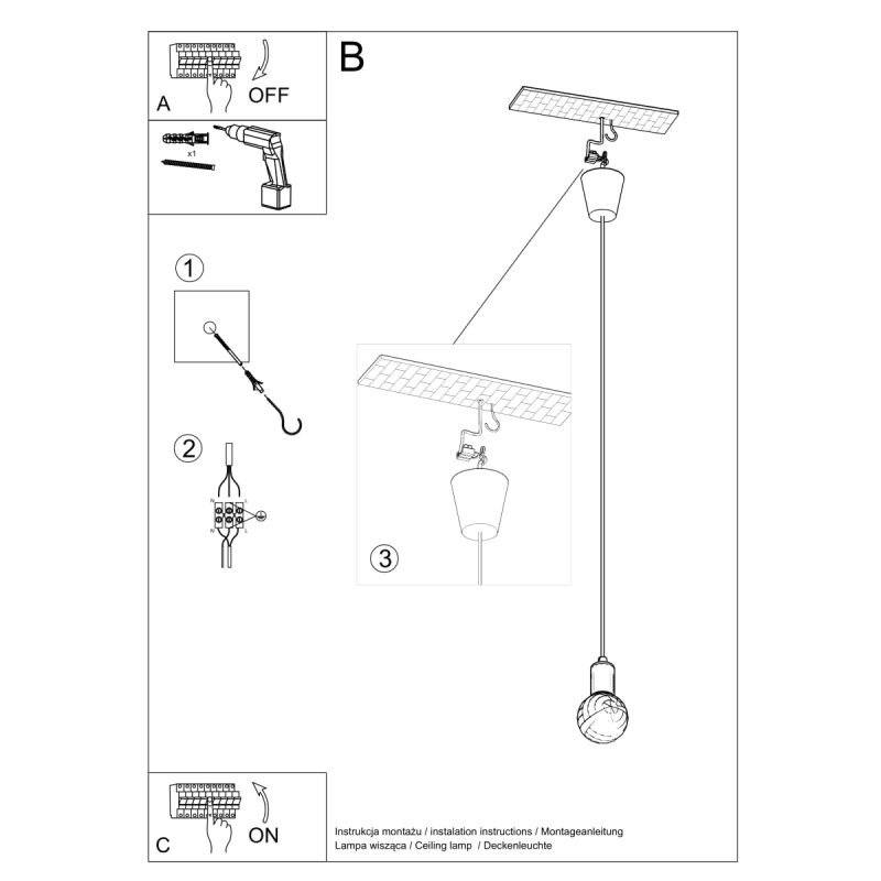 Lampa wisząca DIEGO 1 czarna - obrazek 8