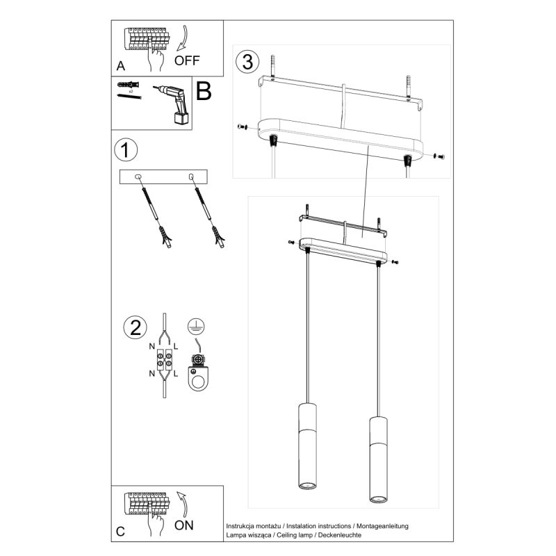 Lampa wisząca PABLO 2 biała - obrazek 5