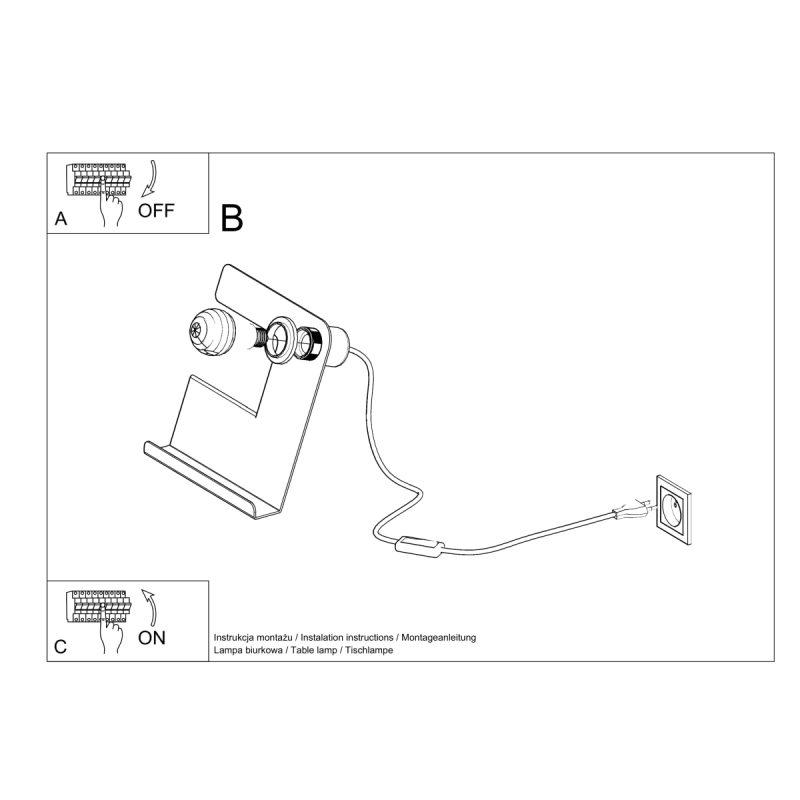 Lampa biurkowa INCLINE czarna - obrazek 5