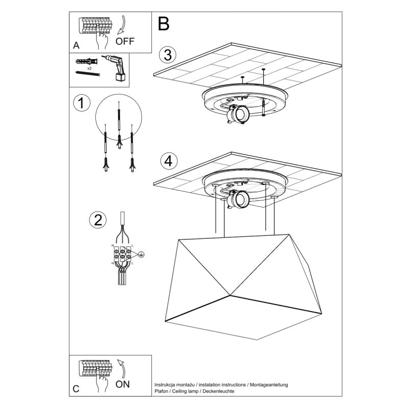 Plafon HEXA 25 czarny - obrazek 5