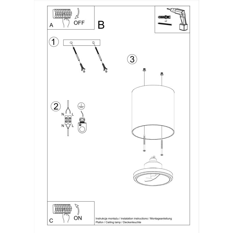 Plafon TIUBE czarny - obrazek 6