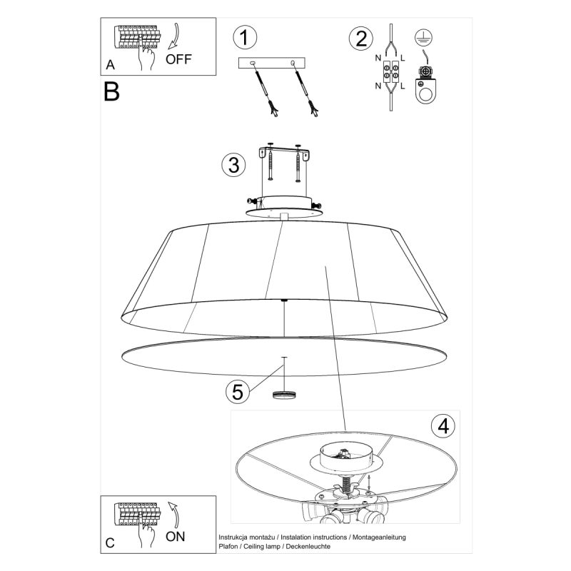 Plafon VEGA 70 czarny - obrazek 5