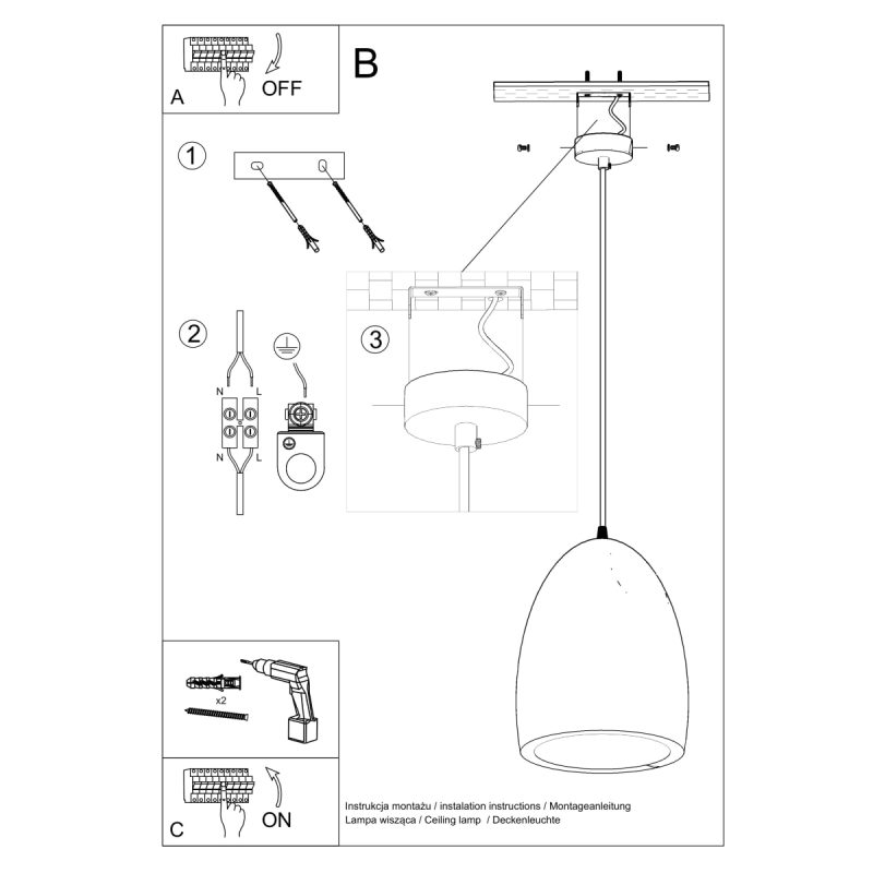 Lampa wisząca ceramiczna BUKANO - obrazek 5