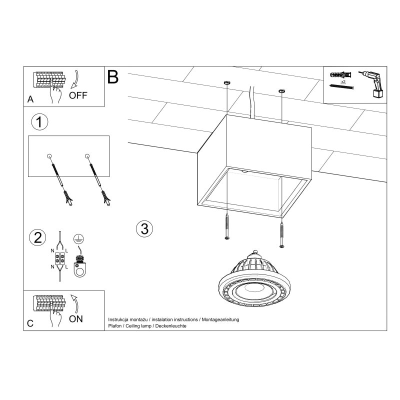 Plafon QUATRO 1 beton - obrazek 5