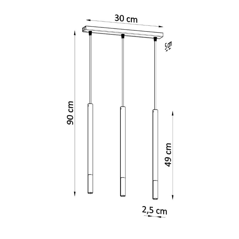 Lampa wisząca MOZAICA 3L czarny/miedź - obrazek 4