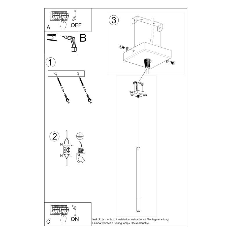 Lampa wisząca MOZAICA 1 czarny/złoto - obrazek 5