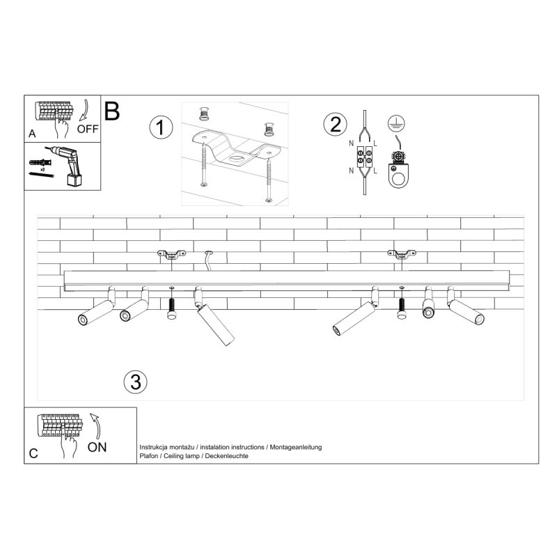 Plafon EYETECH 6 czarny - obrazek 5