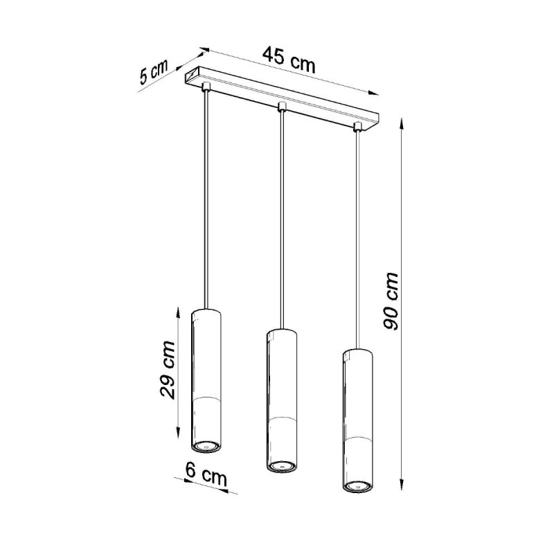 Lampa wisząca LOOPEZ 3L czarny/chrom - obrazek 4