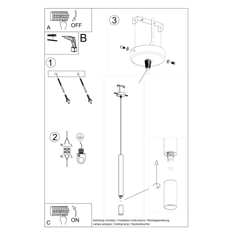 Lampa wisząca WEZYR 1 czarna - obrazek 5