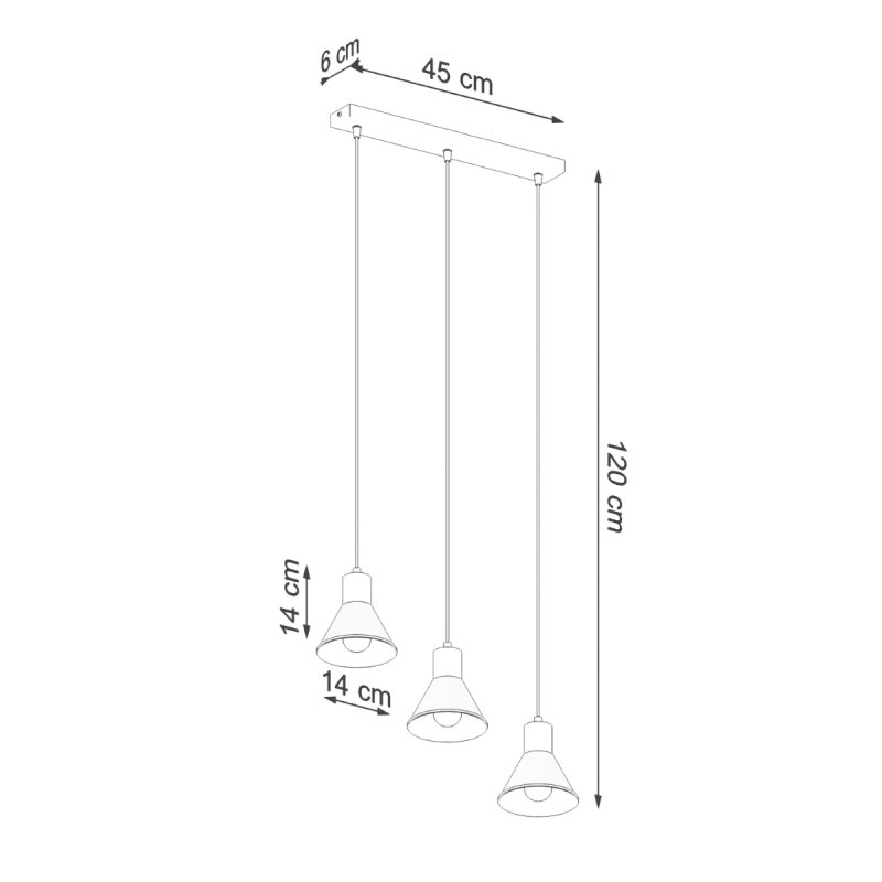 Lampa wisząca TALEJA 3 czarna [E27] - obrazek 4