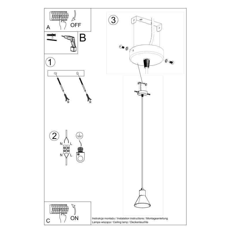 Lampa wisząca TAZILA 1 biała [ES111] - obrazek 5