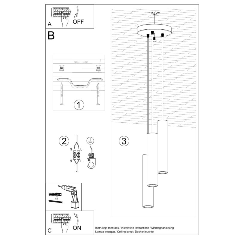 Lampa wisząca LAGOS 3P biały - obrazek 5