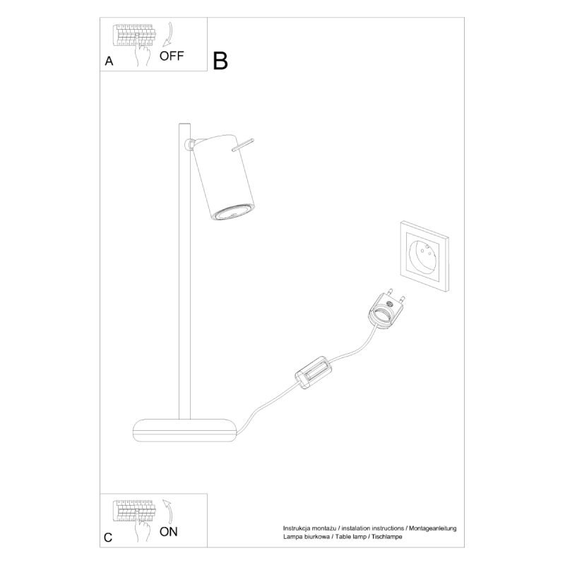 Lampa biurkowa RING czarna - obrazek 5