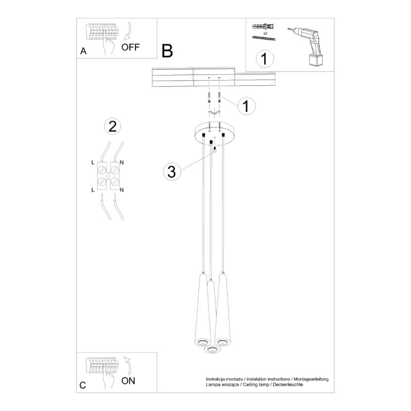 Lampa wisząca SULA 3P naturalne drewno - obrazek 5