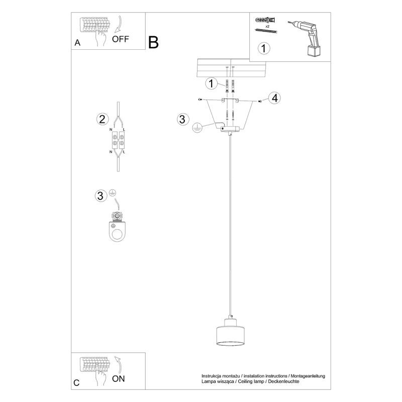 Lampa wisząca SAVAR 1 czarna - obrazek 6