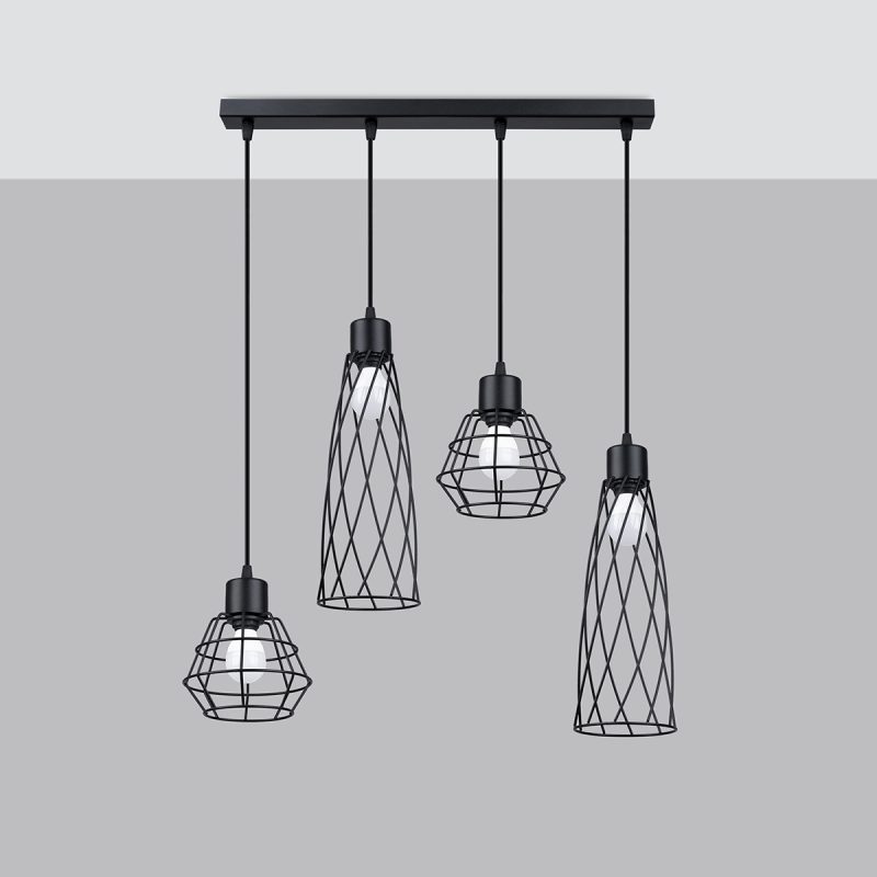 Lampa wisząca SUBA 4L czarna - obrazek 2