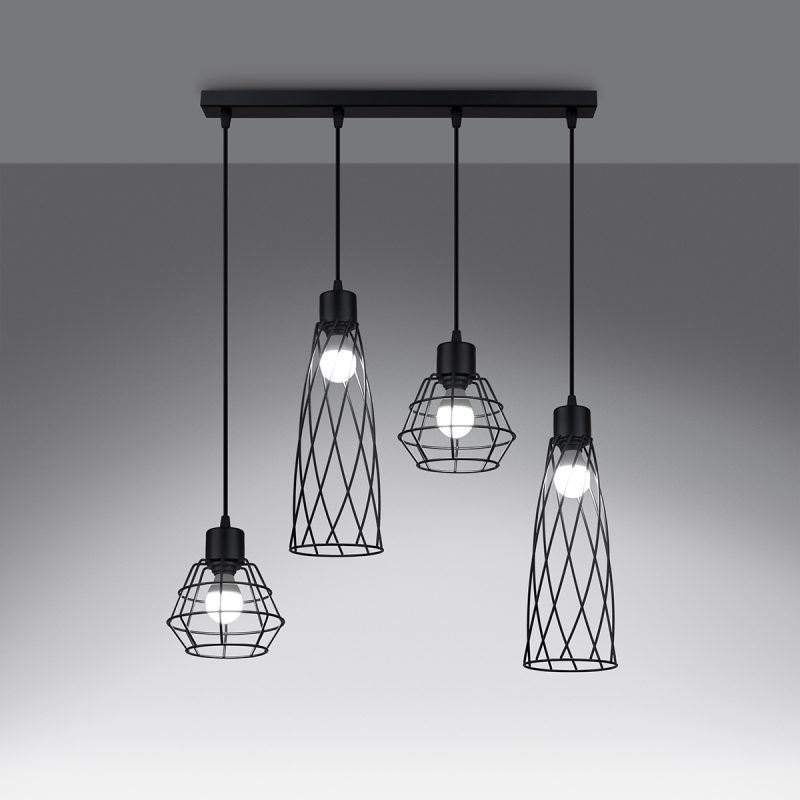 Lampa wisząca SUBA 4L czarna - obrazek 3