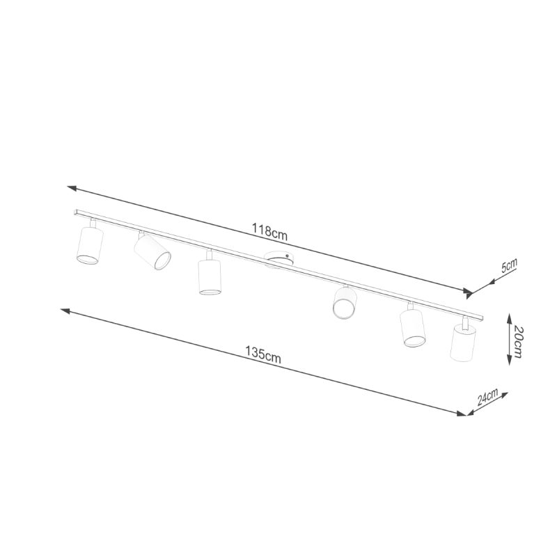 Plafon LEMMI 6L czarny - obrazek 4