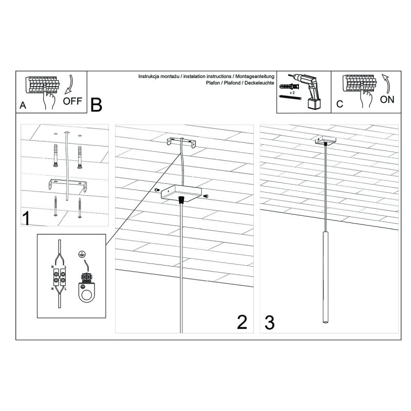 Lampa wisząca PASTELO 1 złota - obrazek 6