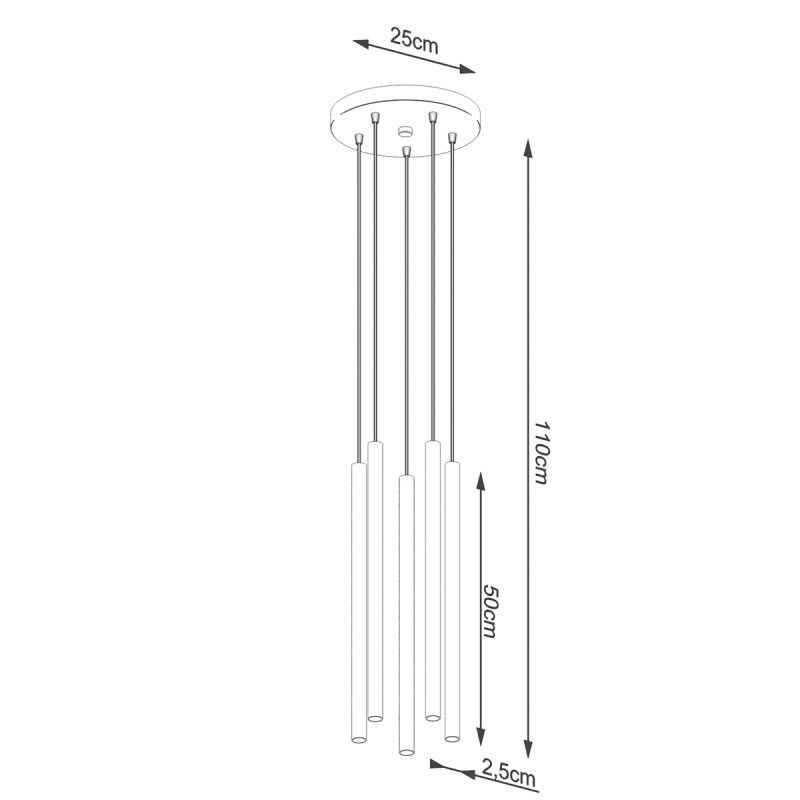 Lampa wisząca PASTELO 5P biała - obrazek 5