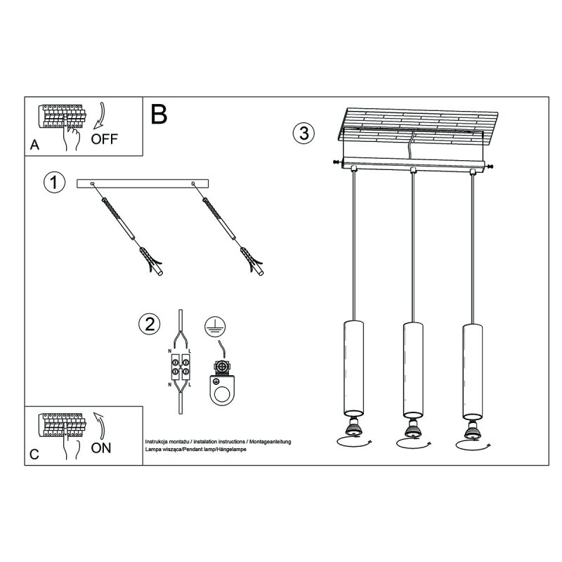 Lampa Wisząca LAGOS 3 złoty połysk - obrazek 6