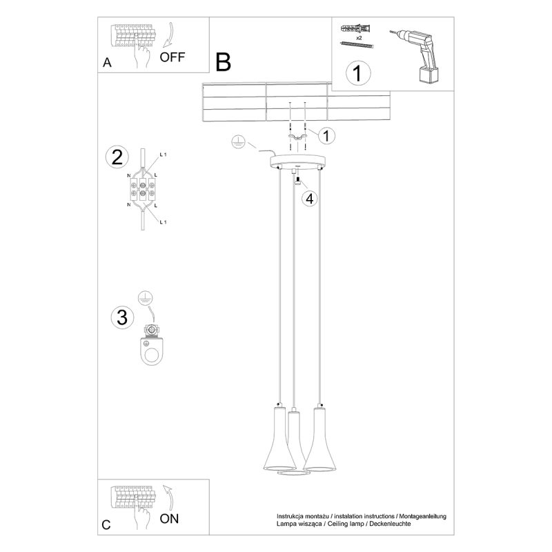 Lampa wisząca REA 3P beton - obrazek 6