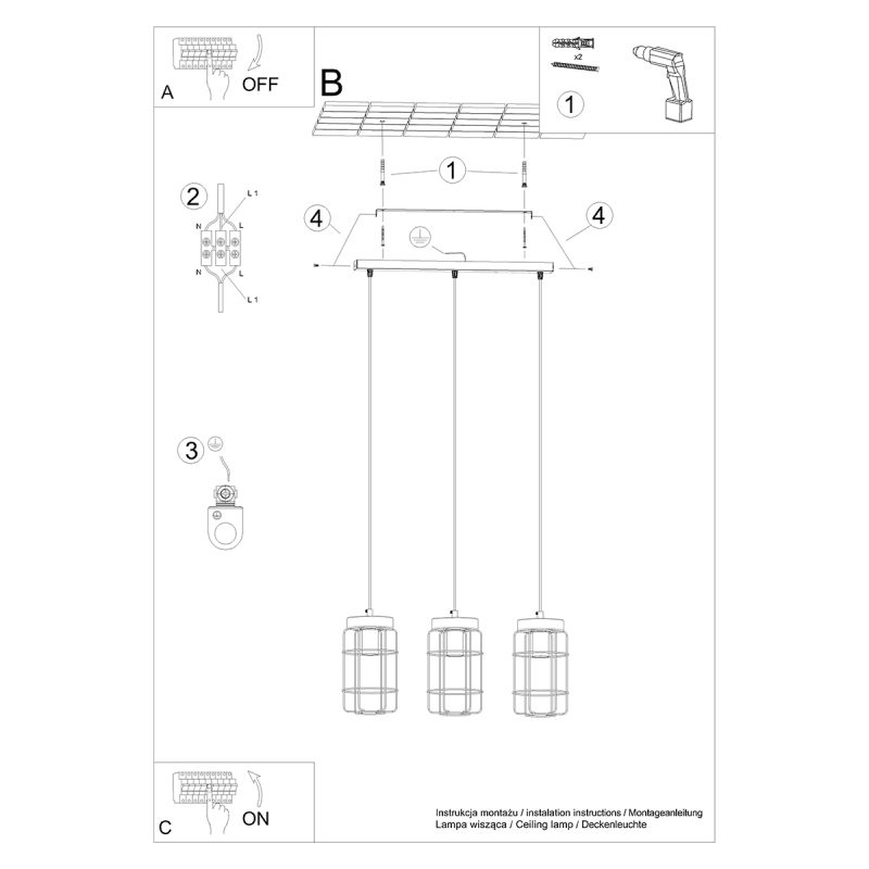 Lampa wisząca GOTTO 3L - obrazek 6