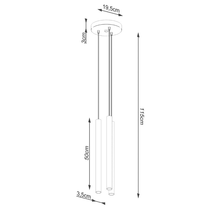 Lampa wisząca PASTELO 3P beton - obrazek 5