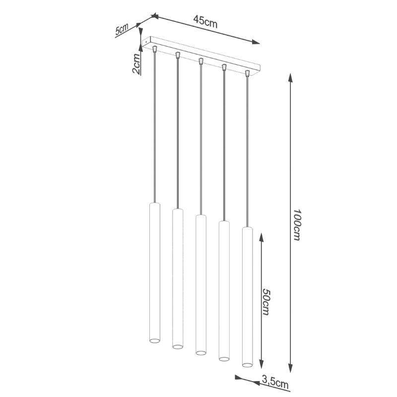 Lampa wisząca PASTELO 5L beton - obrazek 5