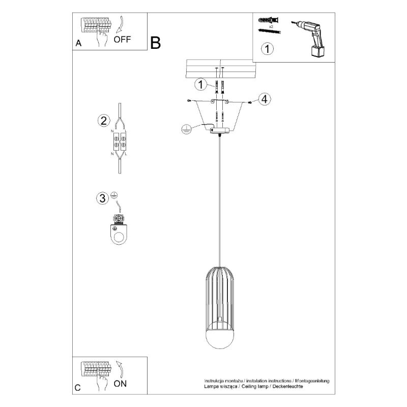 Lampa wisząca BRINA 1 biała - obrazek 14