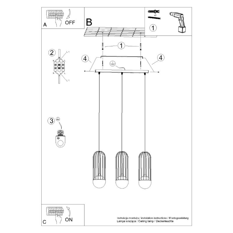 Lampa wisząca BRINA 3L biała - obrazek 15